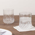 6 - Pack Plastic Whiskey Cups Clear Crystal Cut Style - Reusable Stemless Wine Glasses 8oz - Bell Racket Store