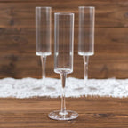 6 - Pack Plastic Wine Mimosa Goblets Clear Cylindrical Shape - Reusable Champagne Flute Glasses 9.5" Tall 6oz - Bell Racket Store