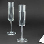 6 - Pack Plastic Wine Mimosa Goblets Clear Cylindrical Shape - Reusable Champagne Flute Glasses 9.5" Tall 6oz - Bell Racket Store