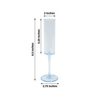 6 - Pack Plastic Wine Mimosa Goblets Transparent Dusty Blue Cylindrical Shape - Reusable Champagne Flute Glasses 9.5" Tall 6oz - Bell Racket Store