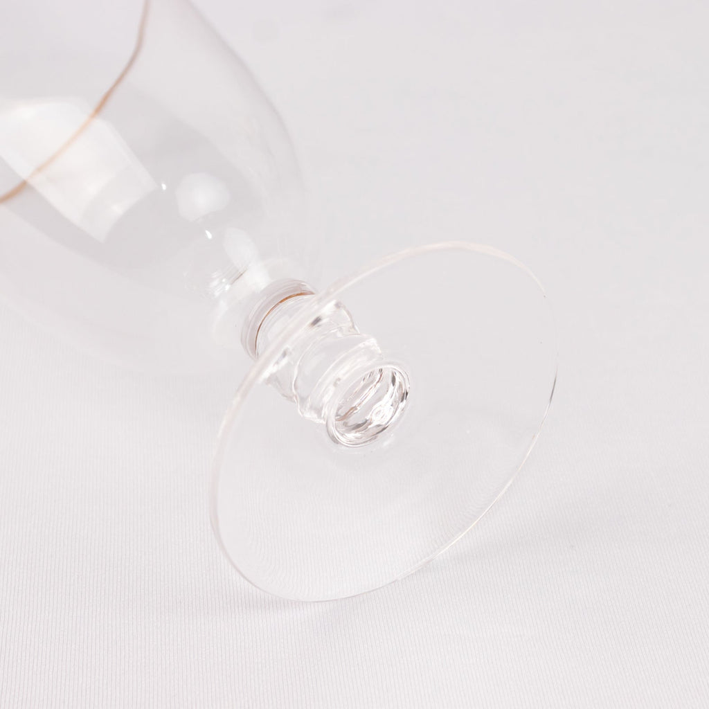 6 - Pack Red Wine Glasses Clear Gold Rimmed Design with Short Beaded Stem - Chic Crystal Goblets for Drinks & Events 16oz 7" - Bell Racket Store