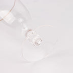 6 - Pack Red Wine Glasses Clear Gold Rimmed Design with Short Beaded Stem - Chic Crystal Goblets for Drinks & Events 16oz 7" - Bell Racket Store