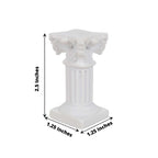 6 - Pack Resin Roman Column Pillar Pedestal Candle Holders, Greek Statue Antique White Stands Sturdy Decorative Design 2.5" - Bell Racket Store