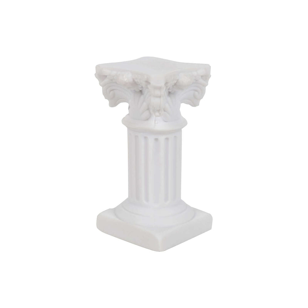 6 - Pack Resin Roman Column Pillar Pedestal Candle Holders, Greek Statue Antique White Stands Sturdy Decorative Design 2.5" - Bell Racket Store