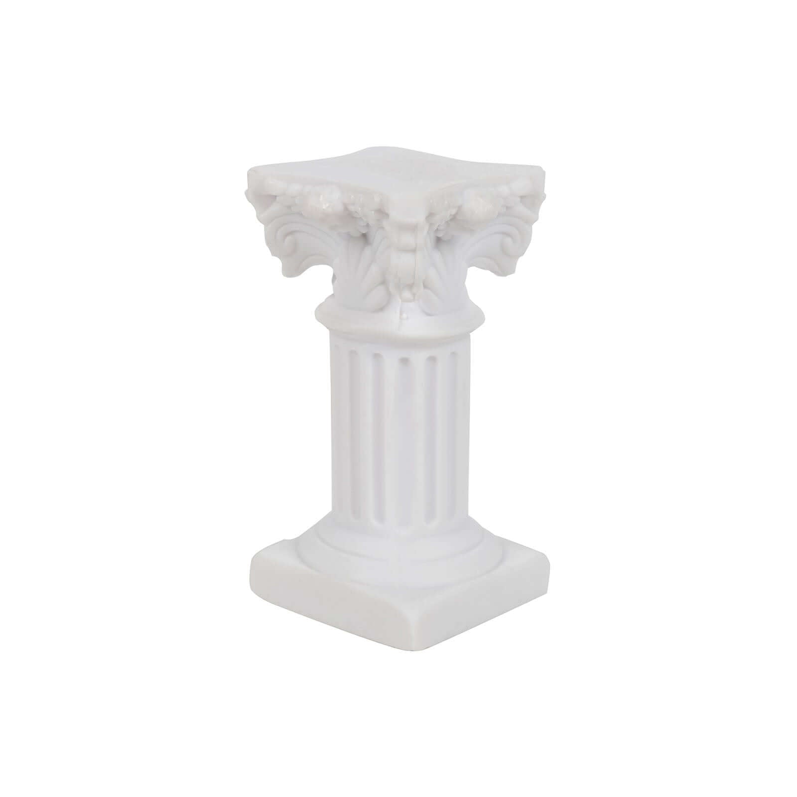 6 - Pack Resin Roman Column Pillar Pedestal Candle Holders, Greek Statue Antique White Stands Sturdy Decorative Design 2.5" - Bell Racket Store