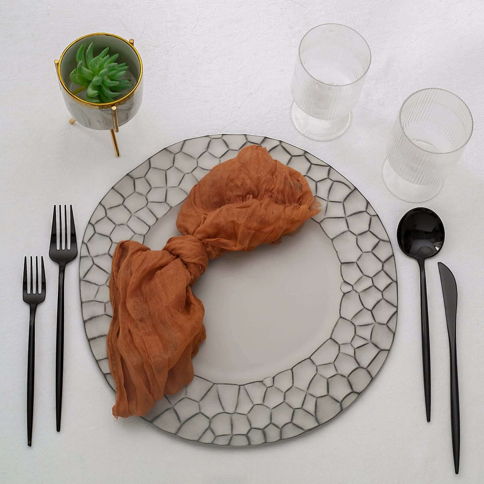 6 - Pack Round Charger Plates 13" in Gray with Hammered Rim, Matte Finish Modern Dinner Charger Tableware - Bell Racket Store