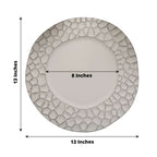 6 - Pack Round Charger Plates 13" in Gray with Hammered Rim, Matte Finish Modern Dinner Charger Tableware - Bell Racket Store