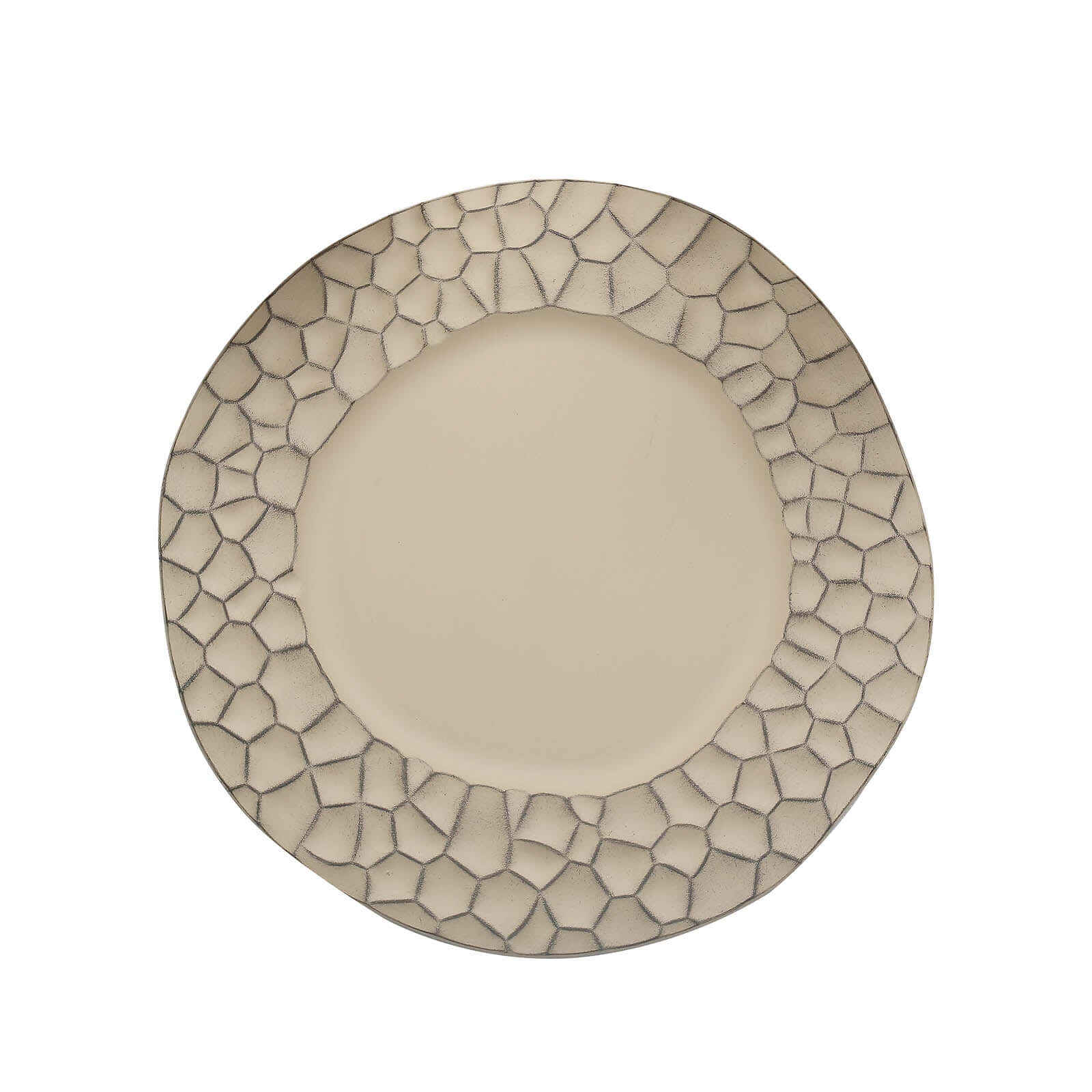 6 - Pack Round Charger Plates 13" in Taupe with Hammered Rim, Matte Finish Modern Dinner Charger Tableware - Bell Racket Store