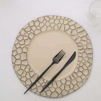 6 - Pack Round Charger Plates 13" in Taupe with Hammered Rim, Matte Finish Modern Dinner Charger Tableware - Bell Racket Store