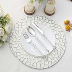 6 - Pack Round Charger Plates 13" in White with Hammered Rim, Matte Finish Modern Dinner Charger Tableware - Bell Racket Store