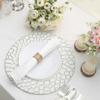 6 - Pack Round Charger Plates 13" in White with Hammered Rim, Matte Finish Modern Dinner Charger Tableware - Bell Racket Store