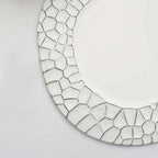 6 - Pack Round Charger Plates 13" in White with Hammered Rim, Matte Finish Modern Dinner Charger Tableware - Bell Racket Store