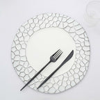 6 - Pack Round Charger Plates 13" in White with Hammered Rim, Matte Finish Modern Dinner Charger Tableware - Bell Racket Store