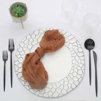 6 - Pack Round Charger Plates 13" in White with Hammered Rim, Matte Finish Modern Dinner Charger Tableware - Bell Racket Store