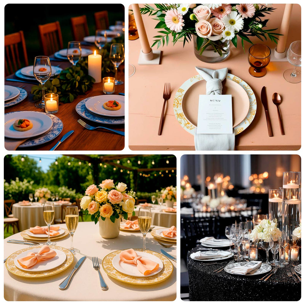 6 Pack Round Floral Acrylic Charger Plates in French Toile Pattern, 13" Matte Lavender and White Dinner Charger Event Tabletop Decor - Bell Racket Store