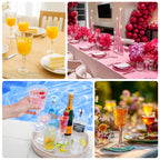 6 Pack Shatterproof Plastic Cocktail Glasses Clear with Embossed Leaf Pattern, 10oz Reusable Wine Glasses - 8" - Bell Racket Store