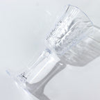 6 Pack Shatterproof Plastic Cocktail Glasses Clear with Embossed Leaf Pattern, 10oz Reusable Wine Glasses - 8" - Bell Racket Store