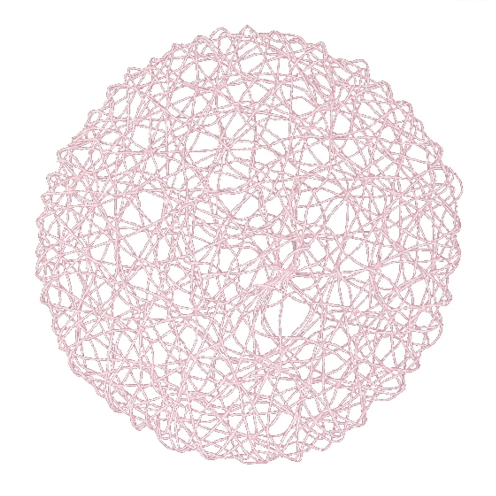 6 - Pack Table Placemats Woven Fiber Design Blush Round - Disposable Mats for Dining and Events 15" - Bell Racket Store