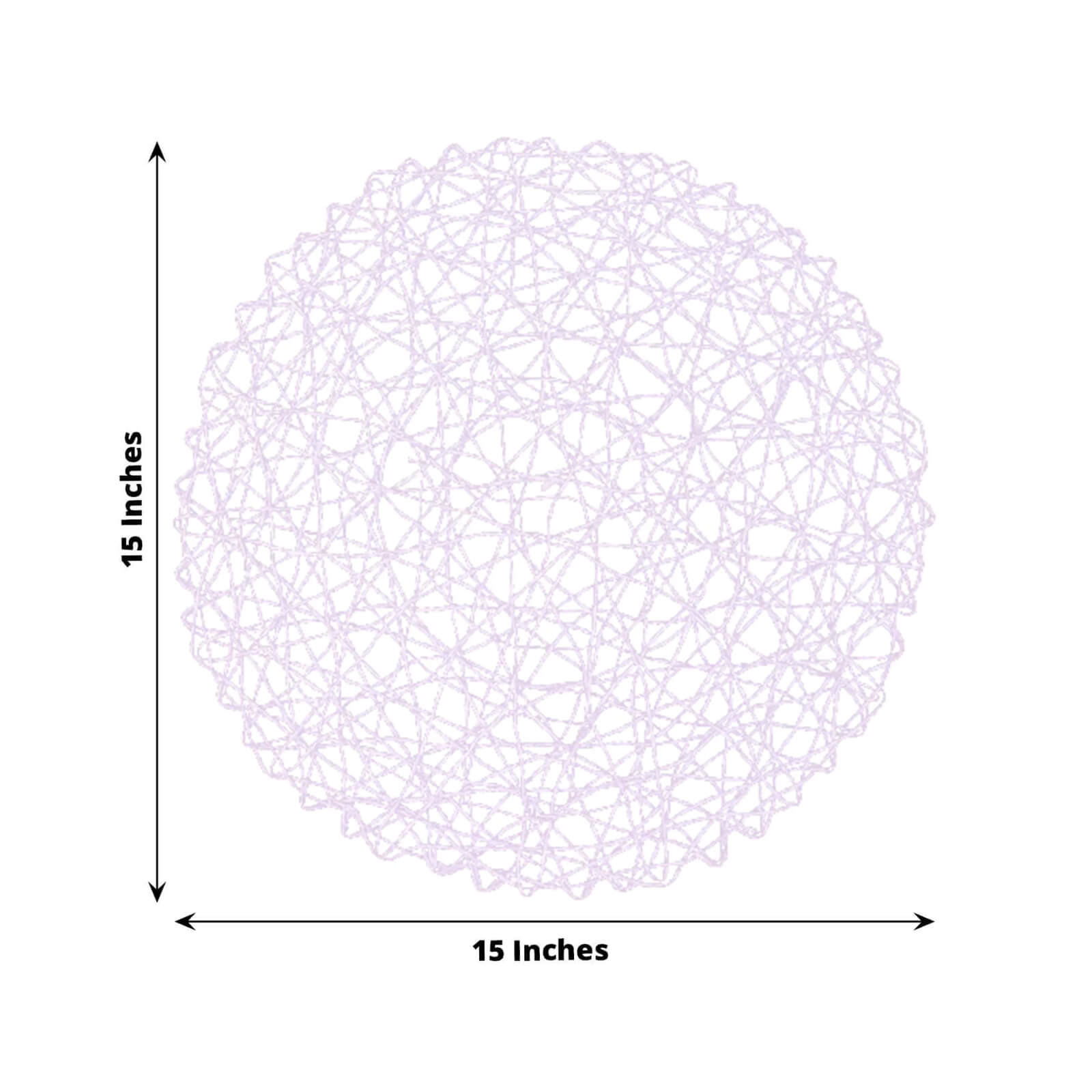 6 - Pack Table Placemats Woven Fiber Design Lavender Lilac Round - Disposable Mats for Dining and Events 15" - Bell Racket Store