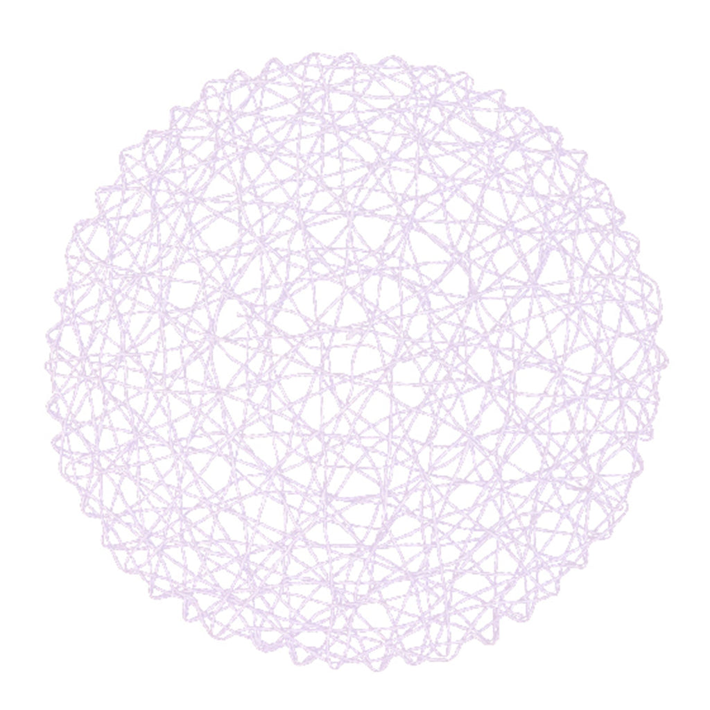 6 - Pack Table Placemats Woven Fiber Design Lavender Lilac Round - Disposable Mats for Dining and Events 15" - Bell Racket Store