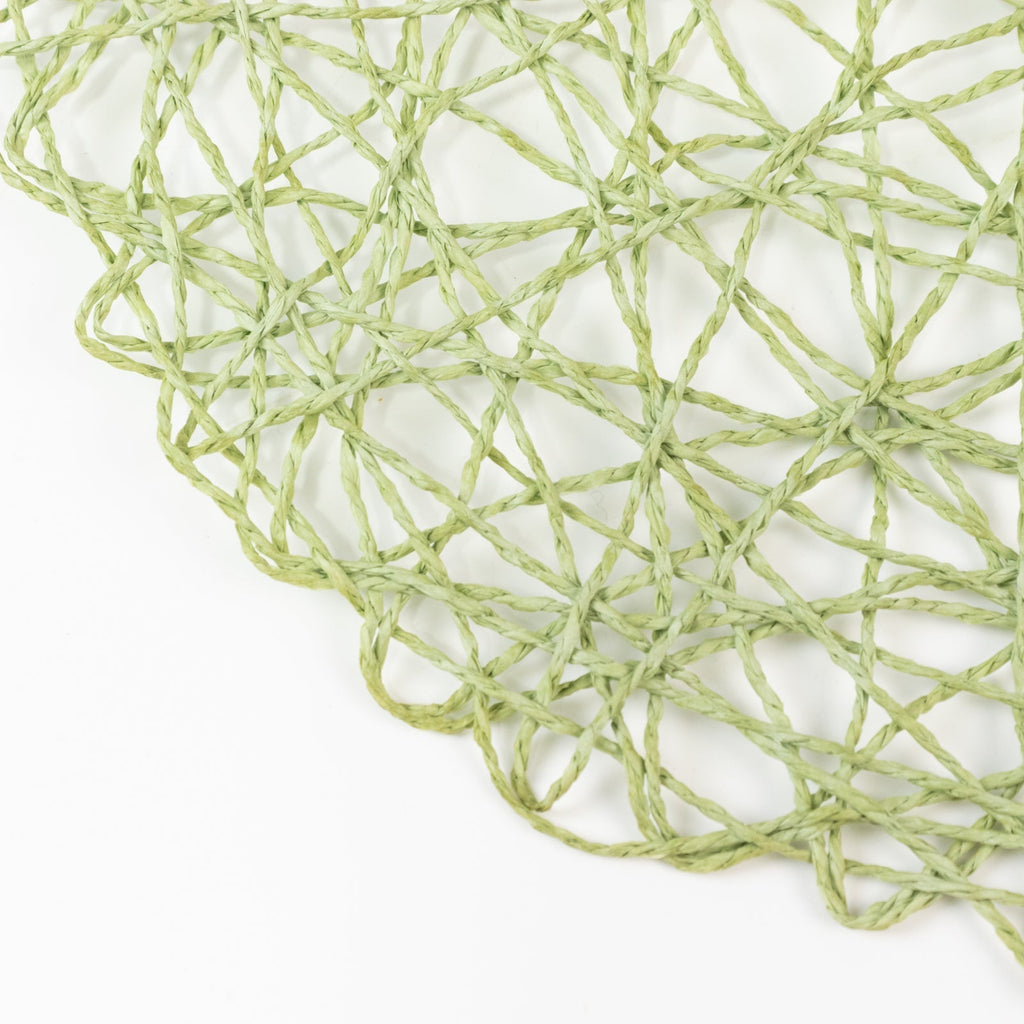 6 - Pack Table Placemats Woven Fiber Design Sage Green Round - Disposable Mats for Dining and Events 15" - Bell Racket Store