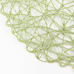 6 - Pack Table Placemats Woven Fiber Design Sage Green Round - Disposable Mats for Dining and Events 15" - Bell Racket Store