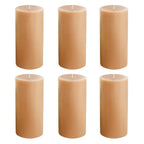 6 - Pack Unscented Dripless Pillar Candles â€“ 3"x6" Beige Paraffin Wax with Smokeless Cotton Wicks, Clean & Long - Lasting 60 - Hour Burn - Bell Racket Store