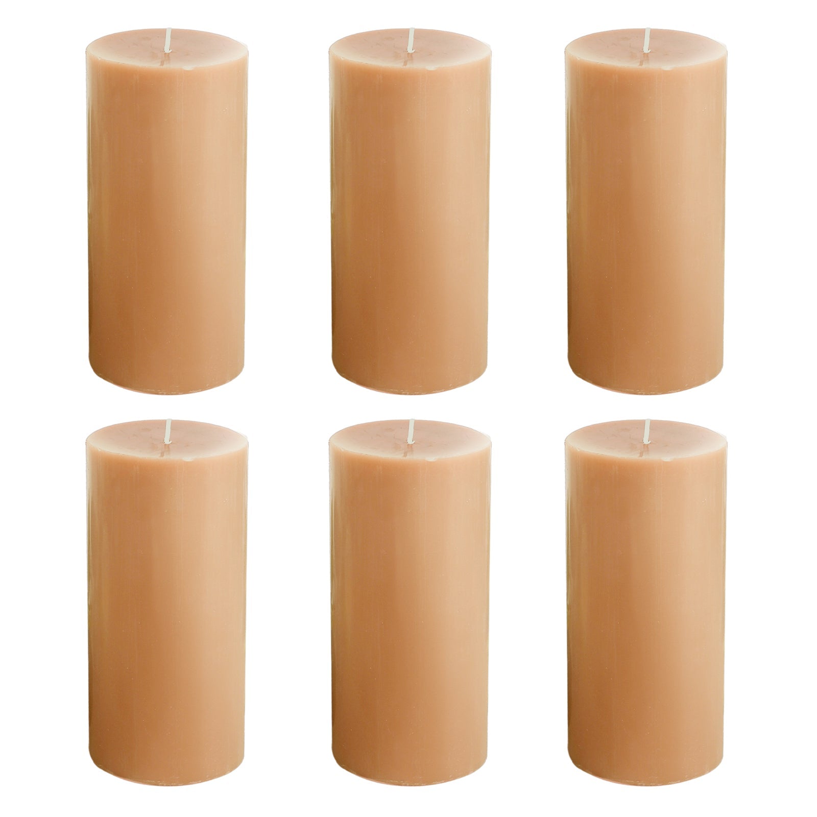 6 - Pack Unscented Dripless Pillar Candles â€“ 3"x6" Beige Paraffin Wax with Smokeless Cotton Wicks, Clean & Long - Lasting 60 - Hour Burn - Bell Racket Store