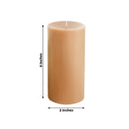 6 - Pack Unscented Dripless Pillar Candles â€“ 3"x6" Beige Paraffin Wax with Smokeless Cotton Wicks, Clean & Long - Lasting 60 - Hour Burn - Bell Racket Store
