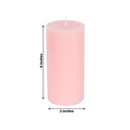 6 - Pack Unscented Dripless Pillar Candles â€“ 3"x6" Blush Paraffin Wax with Smokeless Cotton Wicks, Clean & Long - Lasting 60 - Hour Burn - Bell Racket Store