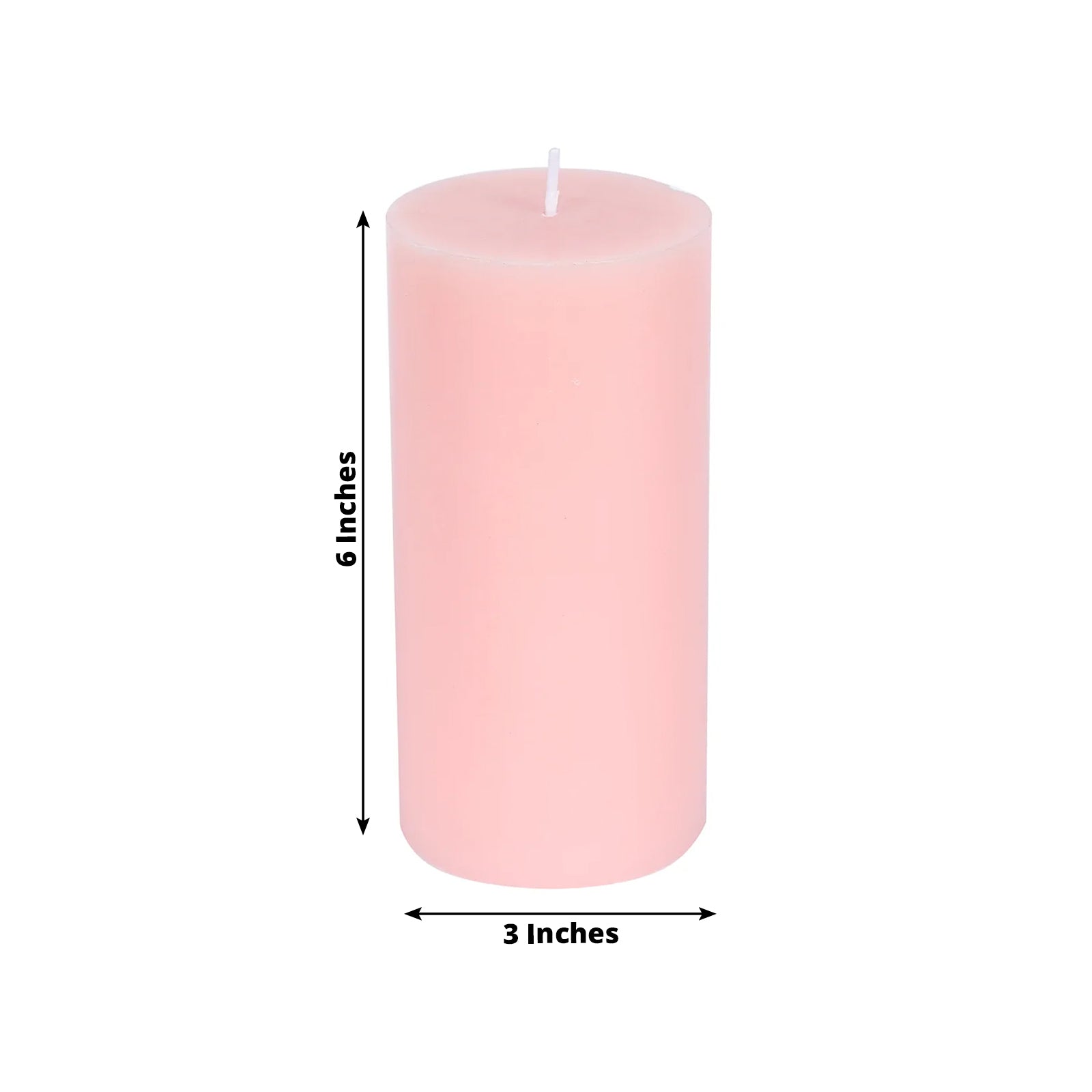 6 - Pack Unscented Dripless Pillar Candles â€“ 3"x6" Blush Paraffin Wax with Smokeless Cotton Wicks, Clean & Long - Lasting 60 - Hour Burn - Bell Racket Store