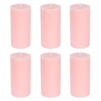 6 - Pack Unscented Dripless Pillar Candles â€“ 3"x6" Blush Paraffin Wax with Smokeless Cotton Wicks, Clean & Long - Lasting 60 - Hour Burn - Bell Racket Store