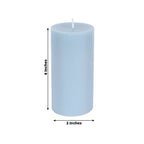6 - Pack Unscented Dripless Pillar Candles â€“ 3"x6" Dusty Blue Paraffin Wax with Smokeless Cotton Wicks, Clean & Long - Lasting 60 - Hour Burn - Bell Racket Store