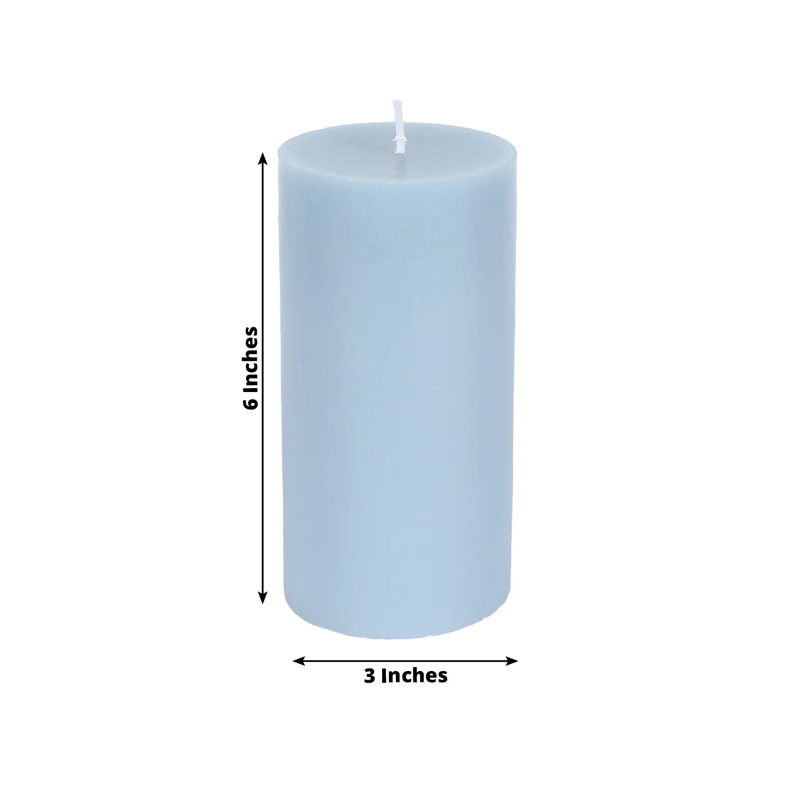 6 - Pack Unscented Dripless Pillar Candles â€“ 3"x6" Dusty Blue Paraffin Wax with Smokeless Cotton Wicks, Clean & Long - Lasting 60 - Hour Burn - Bell Racket Store