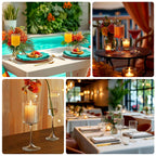 6 - Pack Vintage Wine Goblet Glasses â€“ 10oz Ribbed Clear Glass with Gold Rim, Classic Table Drinkware for Cocktails or Beverages â€“ 8" Tall - Bell Racket Store