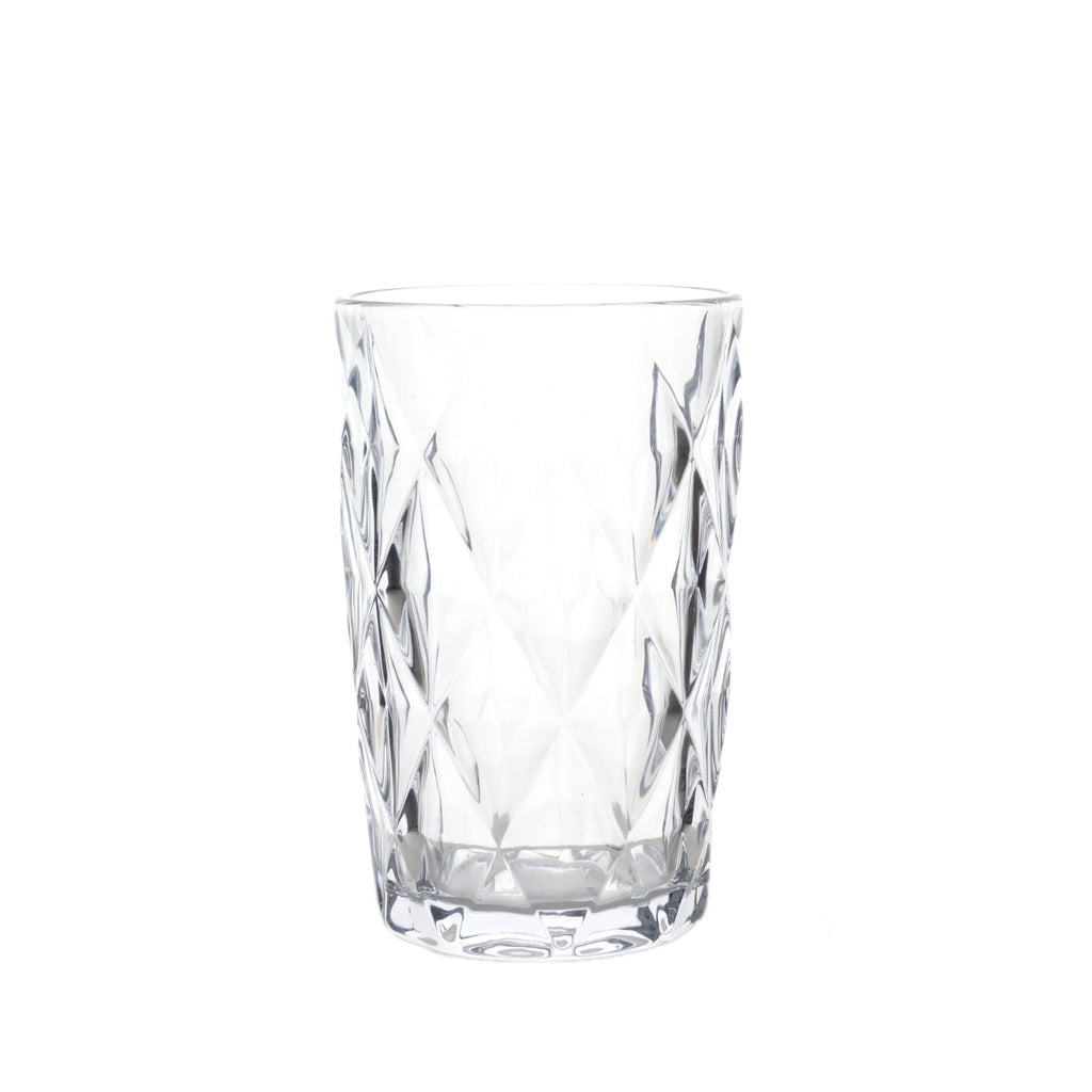 6 - Pack Whiskey Glasses Clear Textured Crystal Cut Design with Heavy Base - Highball Tumblers for Parties & Events 12oz 5" - Bell Racket Store