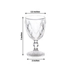 6 - Pack Wine Glasses Clear Embossed Crystal Cut Design Stemmed - Goblets for Parties & Events 12oz 7" - Bell Racket Store