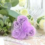6 Pcs Lavender Lilac Scented Rose Soap Heart Shaped Party Favors With Gift Box And Ribbon - Bell Racket Store