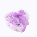 6 Pcs Lavender Lilac Scented Rose Soap Heart Shaped Party Favors With Gift Box And Ribbon - Bell Racket Store