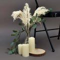 6 Stems Natural Dried Pampas Grass Decor Off White Tint - Versatile Plant Sprays for Boho Chic Vase Displays Backdrops & Event Styling 32"