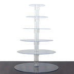 6 - Tier Acrylic Round Cupcake Stand Clear for Special Events & Catering Displays 22" - Bell Racket Store