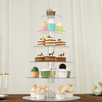 6 - Tier Acrylic Round Cupcake Stand Clear for Special Events & Catering Displays 22" - Bell Racket Store
