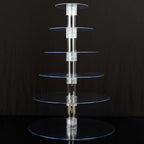 6 - Tier Acrylic Round Cupcake Stand Clear for Special Events & Catering Displays 22" - Bell Racket Store