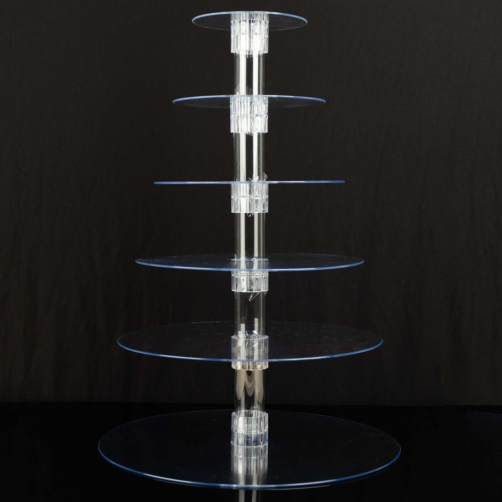 6 - Tier Acrylic Round Cupcake Stand Clear for Special Events & Catering Displays 22" - Bell Racket Store