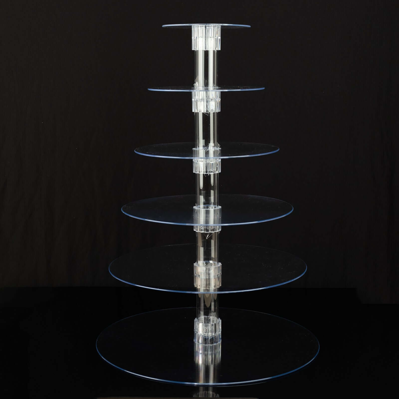 6 - Tier Acrylic Round Cupcake Stand Clear for Special Events & Catering Displays 22" - Bell Racket Store