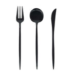 60 Pack Plastic Silverware Set, Black Heavy Duty Disposable Sleek Utensil Cutlery - Bell Racket Store
