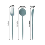 60 Pack Plastic Silverware Set, Dusty Blue Heavy Duty Disposable Sleek Utensil Cutlery - Bell Racket Store
