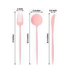 60 Pack Plastic Silverware Set, Dusty Rose Heavy Duty Disposable Sleek Utensil Cutlery - Bell Racket Store