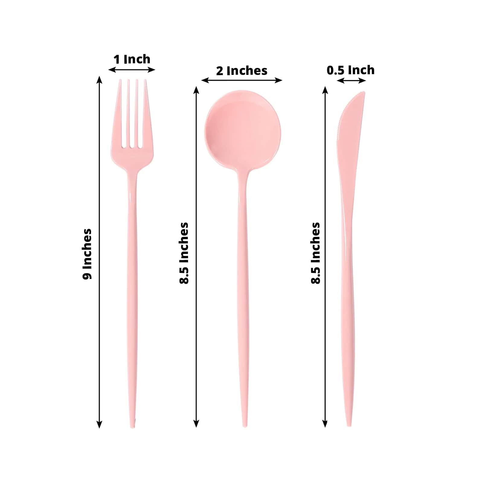 60 Pack Plastic Silverware Set, Dusty Rose Heavy Duty Disposable Sleek Utensil Cutlery - Bell Racket Store