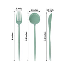 60 Pack Plastic Silverware Set, Dusty Sage Green Heavy Duty Disposable Sleek Utensil Cutlery - Bell Racket Store